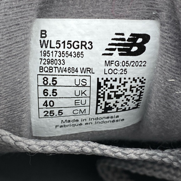 New Balance 515 V3 Classic Gray Retro Lifestyle Sneaker WL515GR3 Womens Size 8.5 - Picture 12 of 12